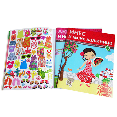 Offset Custom Sticker Book Printing Soft Cover Film Lamination Finish