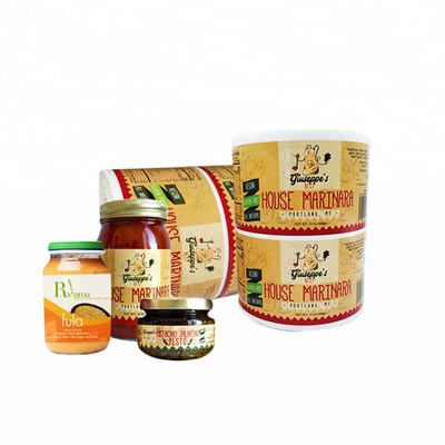 Round Jar Label Sticker Printing Waterproof Customized Logo Size